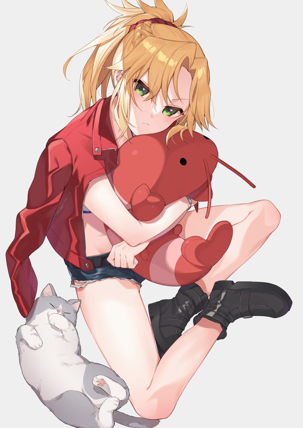 citron_82 fate/grand_order mordred_(fate) neko torn_clothes