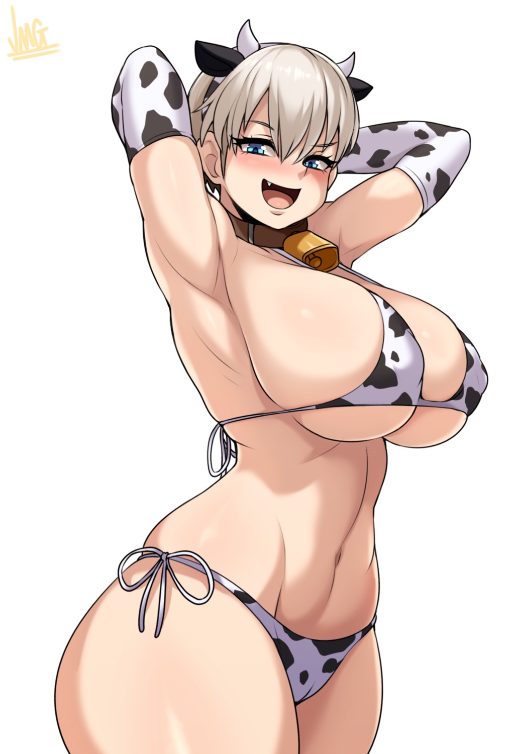 animal_ears bikini cameltoe erect_nipples horns jmg swimsuits thong uzaki-chan_wa_asobi_tai! uzaki_hana