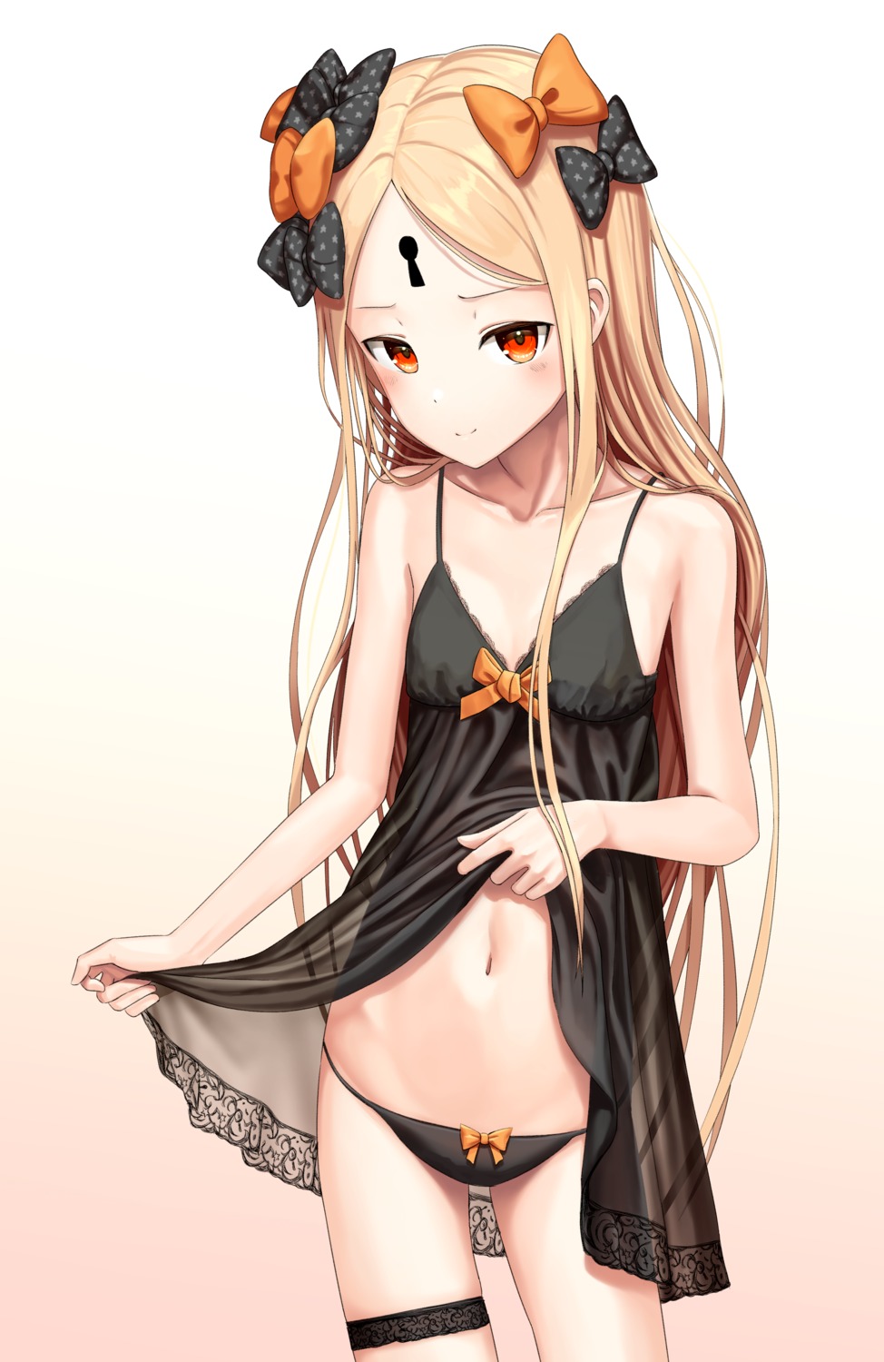 abigail_williams_(fate) fate/grand_order garter lingerie loli pantsu sanbe_futoshi see_through skirt_lift