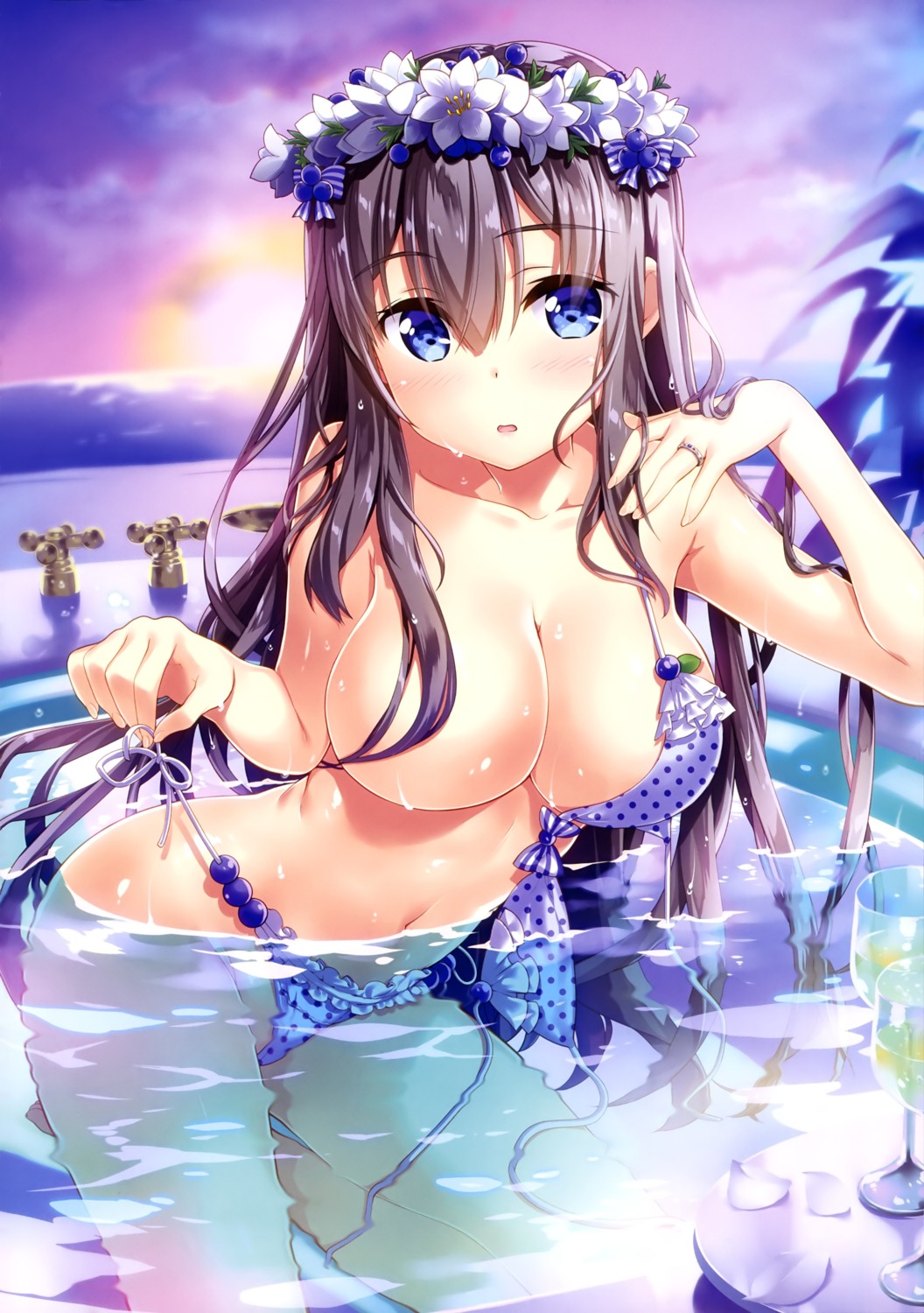 bikini breasts fujima_takuya swimsuits undressing wet