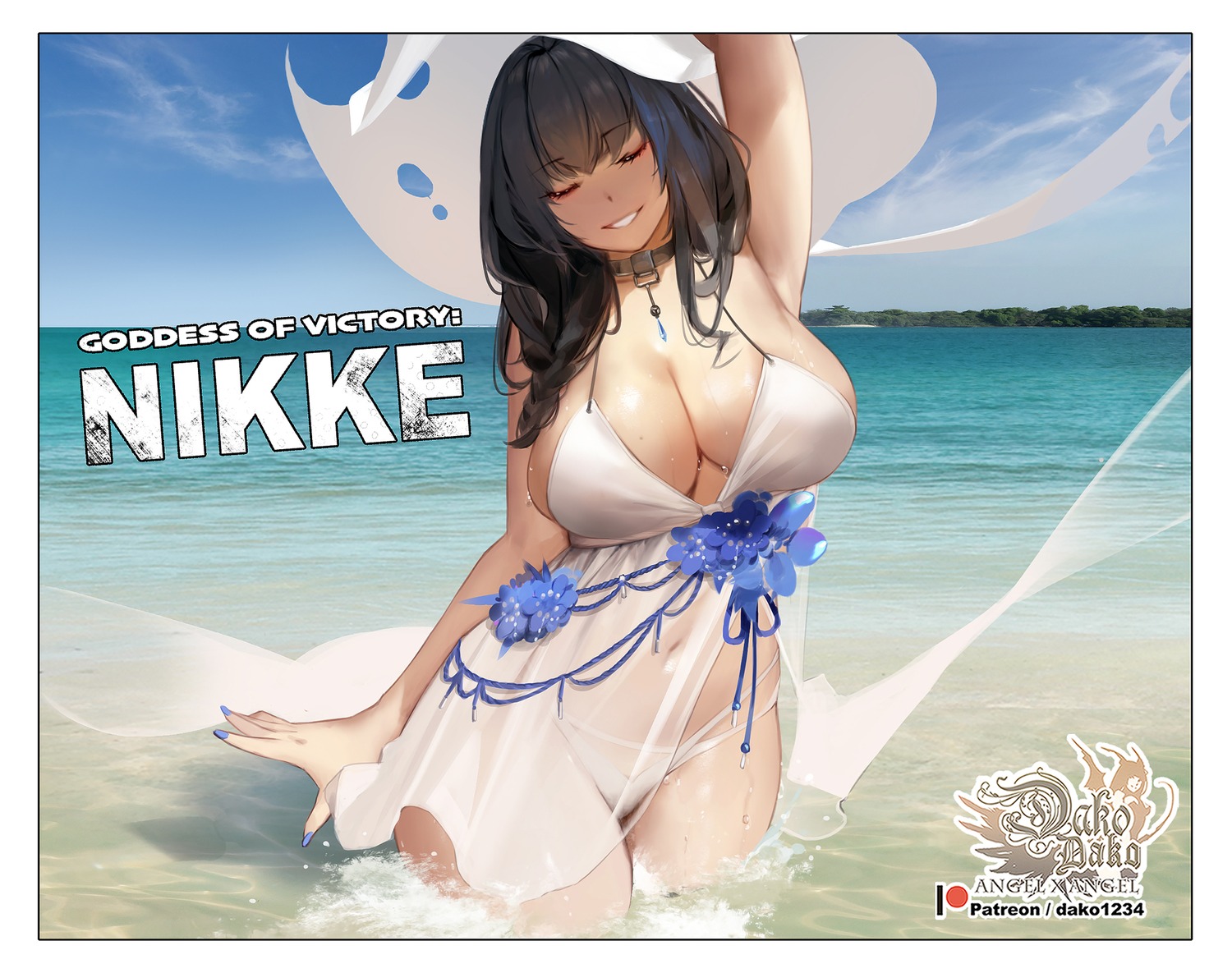 bikini goddess_of_victory:_nikke hu_dako mary_(nikke) see_through swimsuits wet