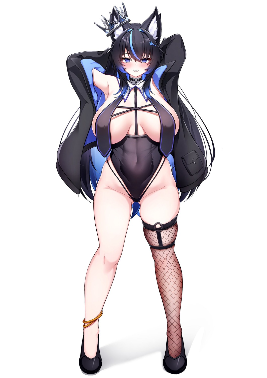 5danny1206 animal_ears fishnets garter no_bra thighhighs