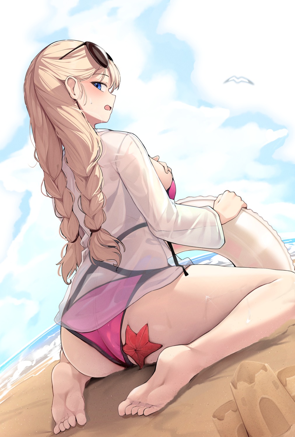 ass bikini ddangbi feet megane see_through swimsuits