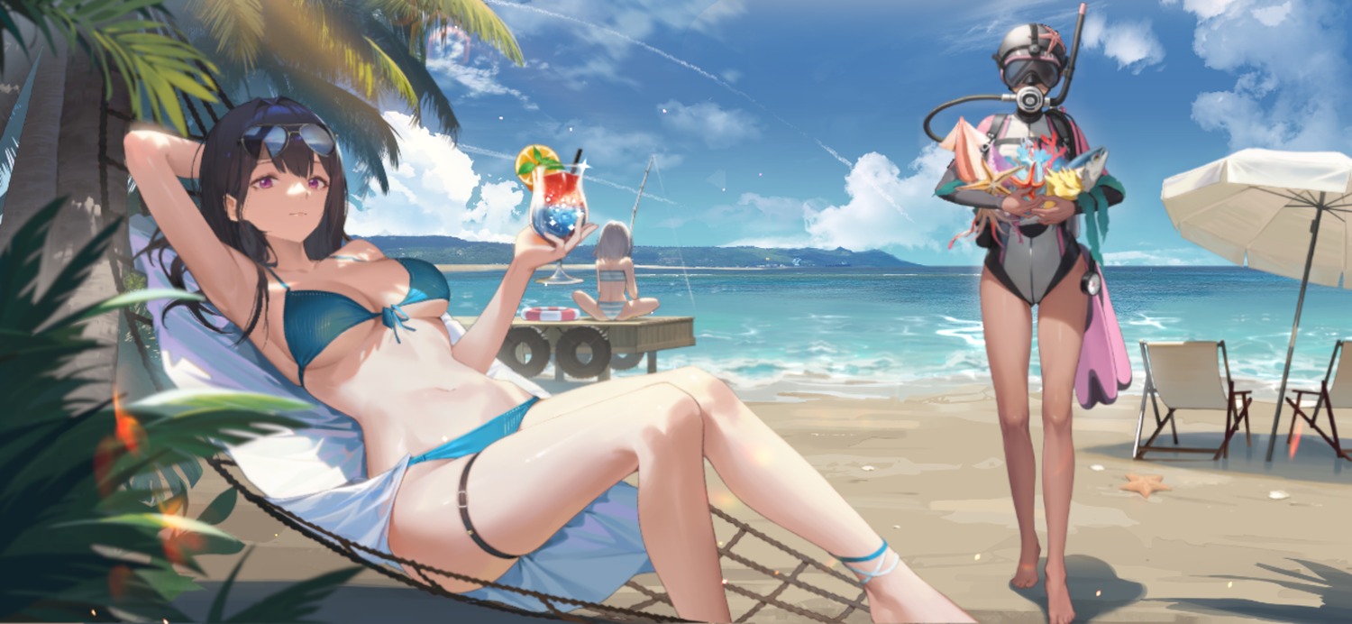 bikini garter megane snowbreak:_containment_zone swimsuits tagme yao_(snowbreak)