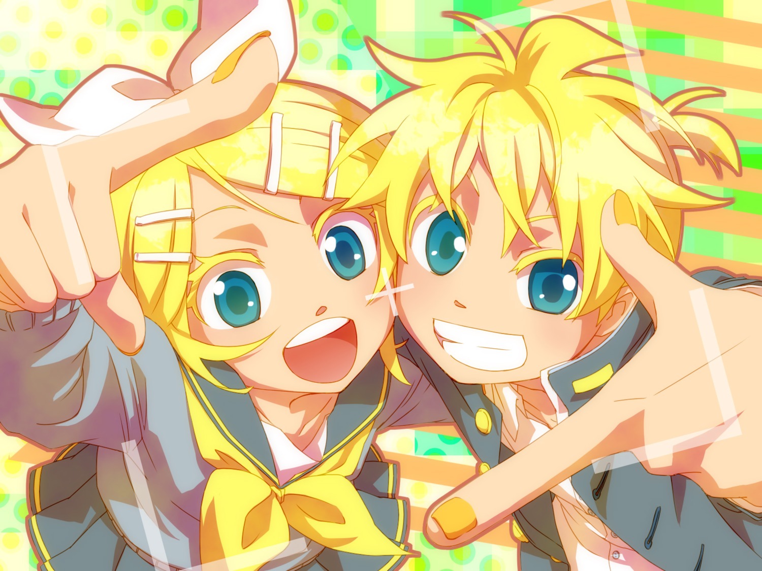 junji kagamine_len kagamine_rin vocaloid wallpaper