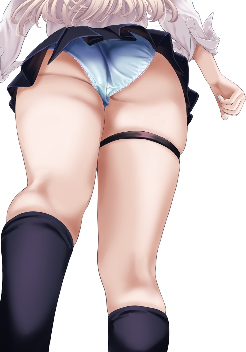 ass blue_archive fukuda_shuushi garter ichinose_asuna pantsu seifuku skirt_lift