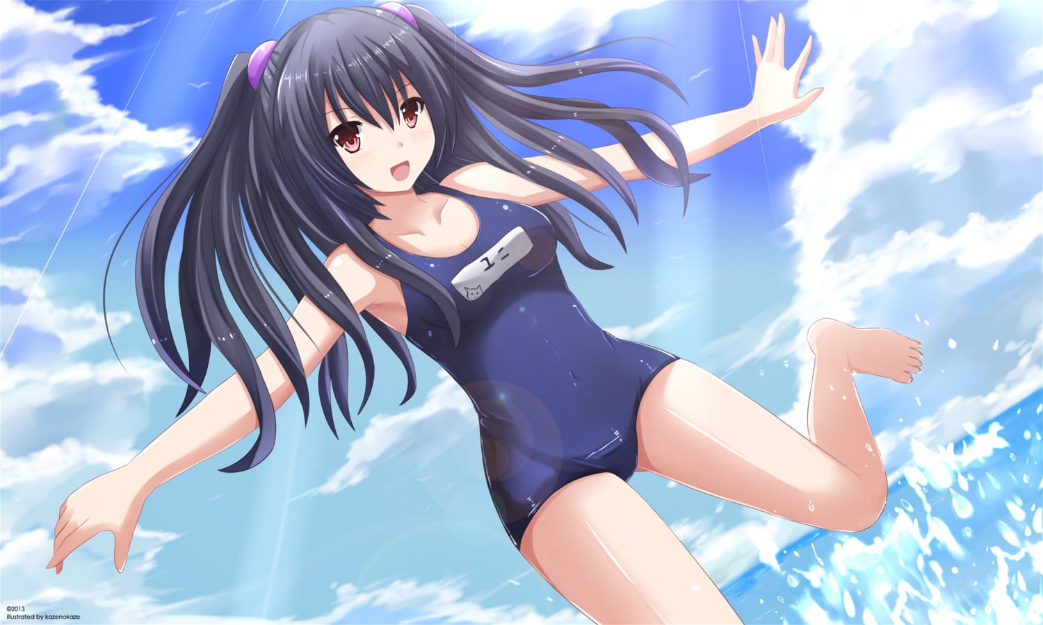 choujigen_game_neptune kazenokaze school_swimsuit swimsuits uni_(choujigen_game_neptune)