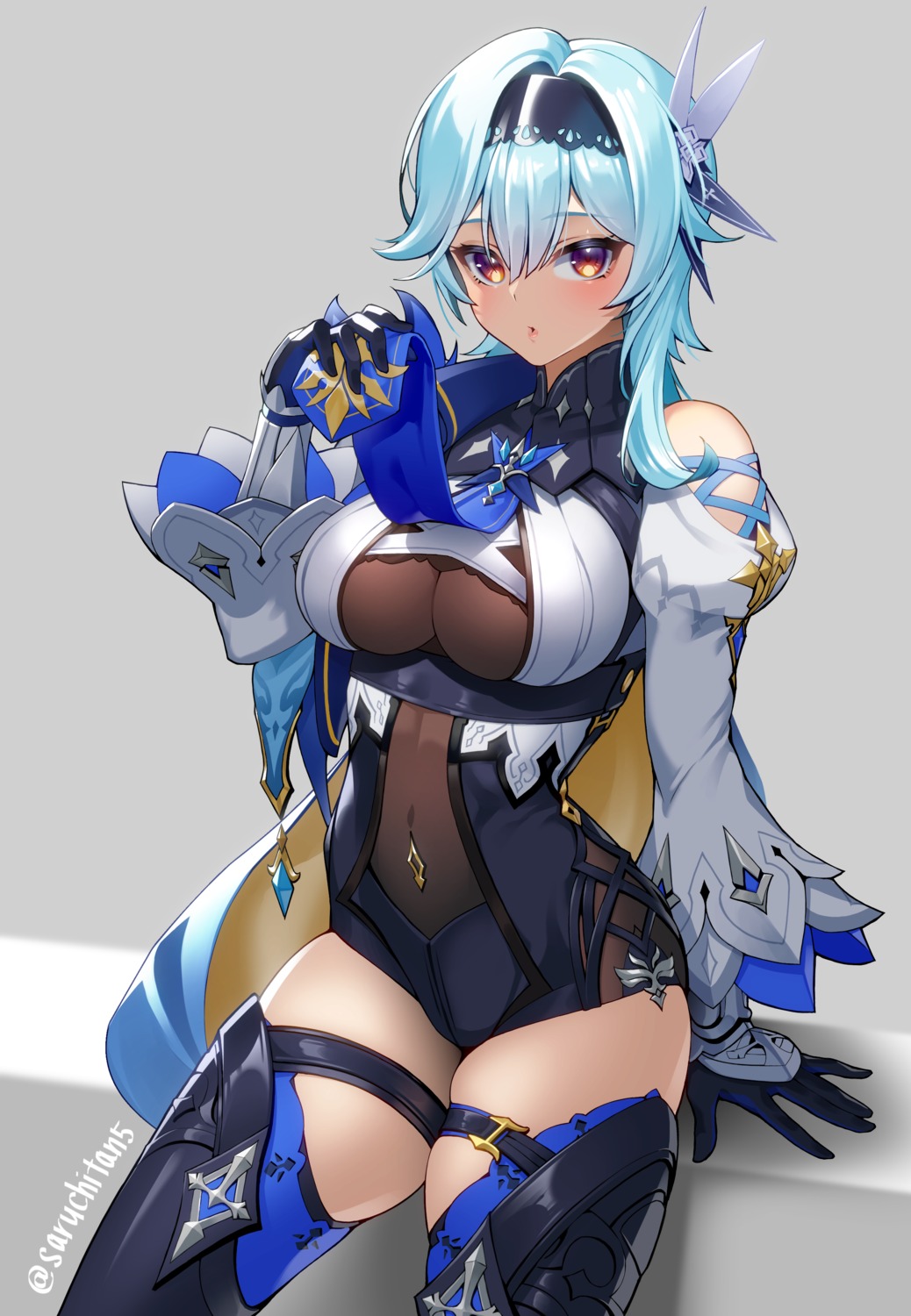 eula garter genshin_impact saruchitan thighhighs