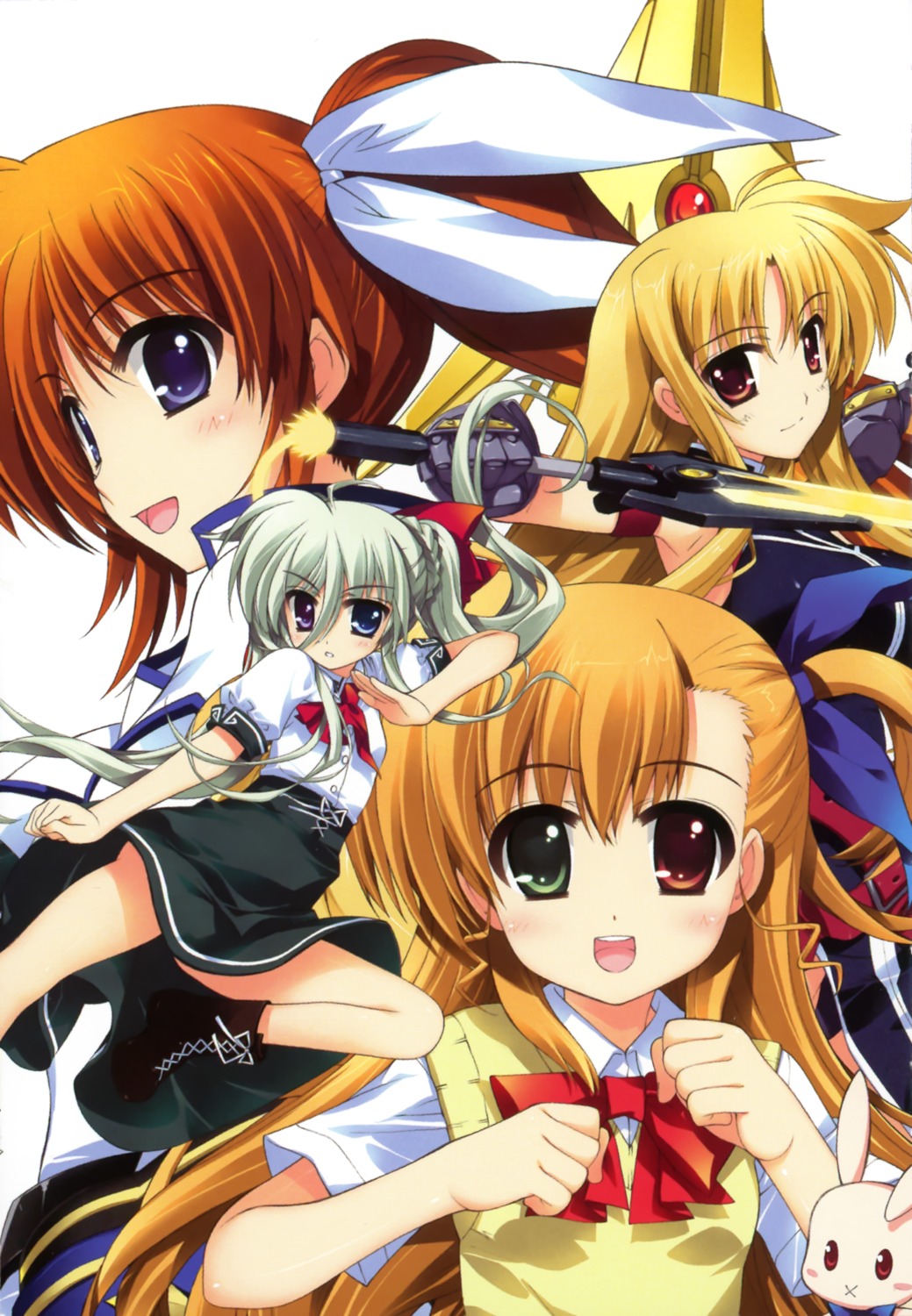 einhart_stratos fate_testarossa fujima_takuya heterochromia mahou_shoujo_lyrical_nanoha mahou_shoujo_lyrical_nanoha_vivid seifuku takamachi_nanoha vivio