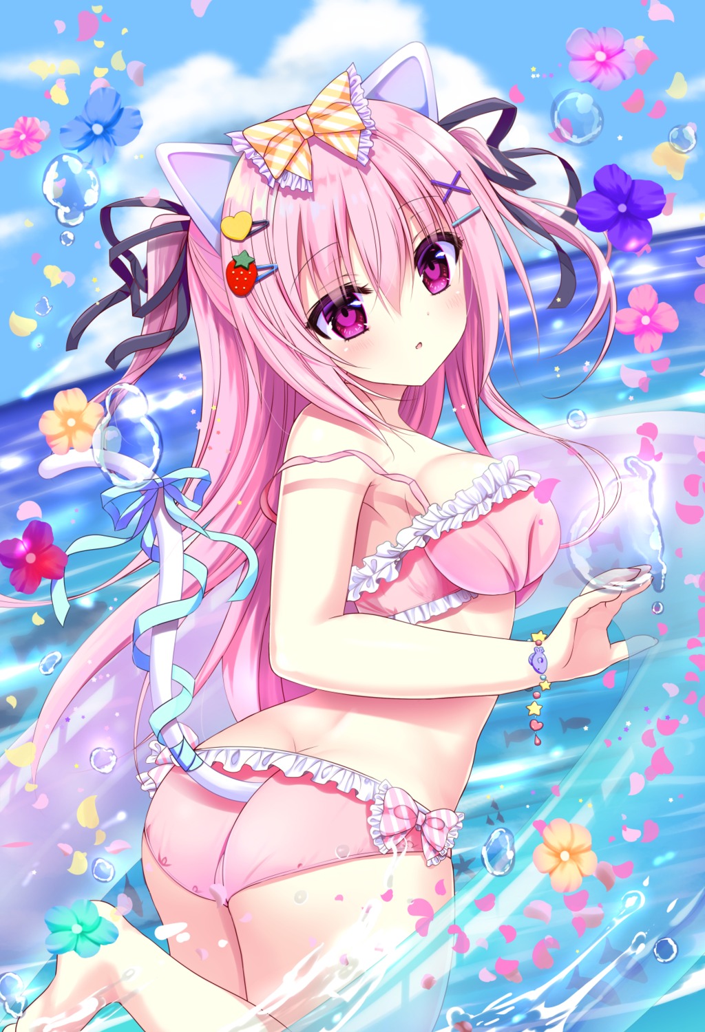 animal_ears ass bikini nekomimi shiwasu_horio swimsuits tail