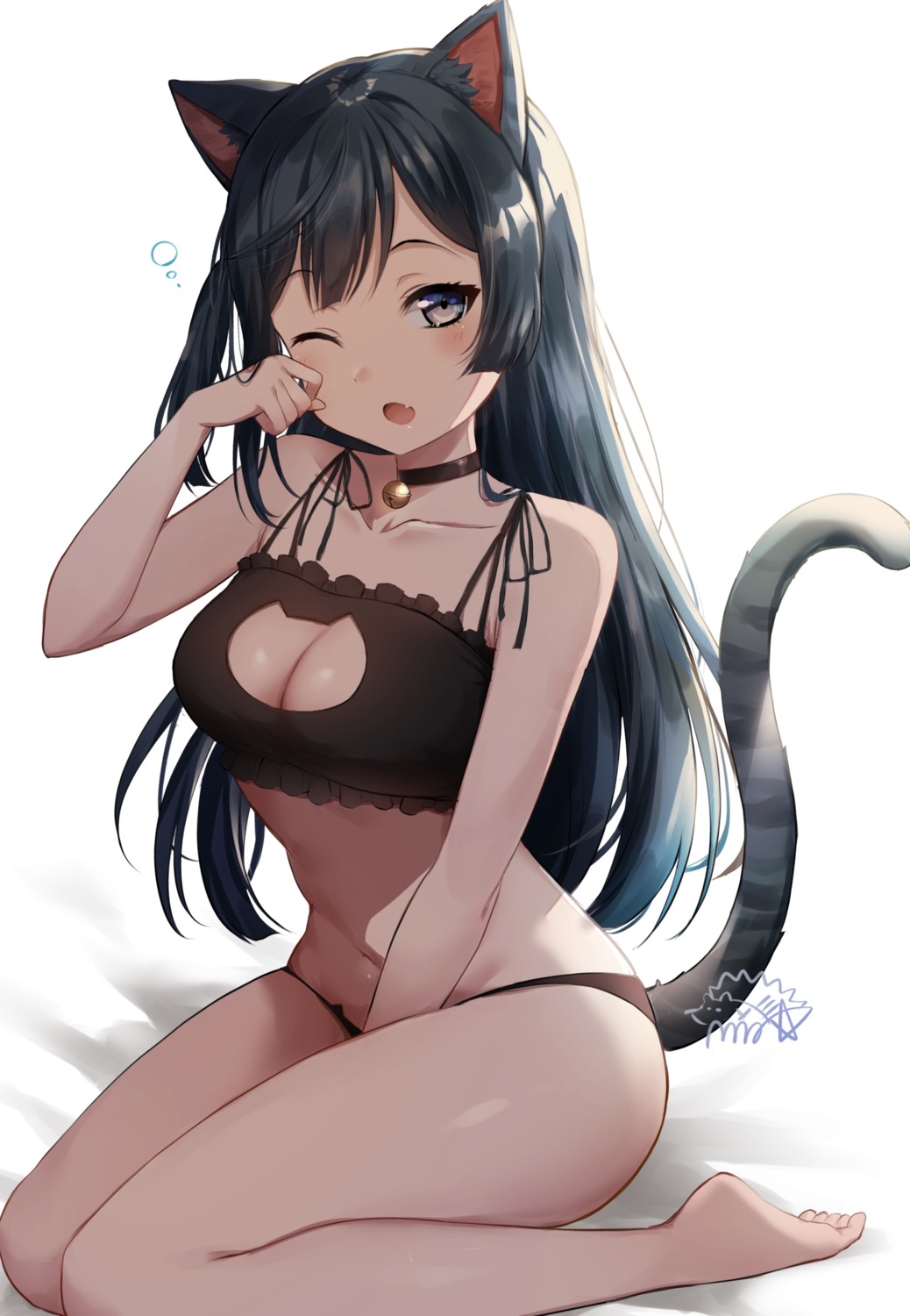 animal_ears bra love_live!_nijigasaki_high_school_idol_club mia_(fai1510) nekomimi pantsu tail yuuki_setsuna