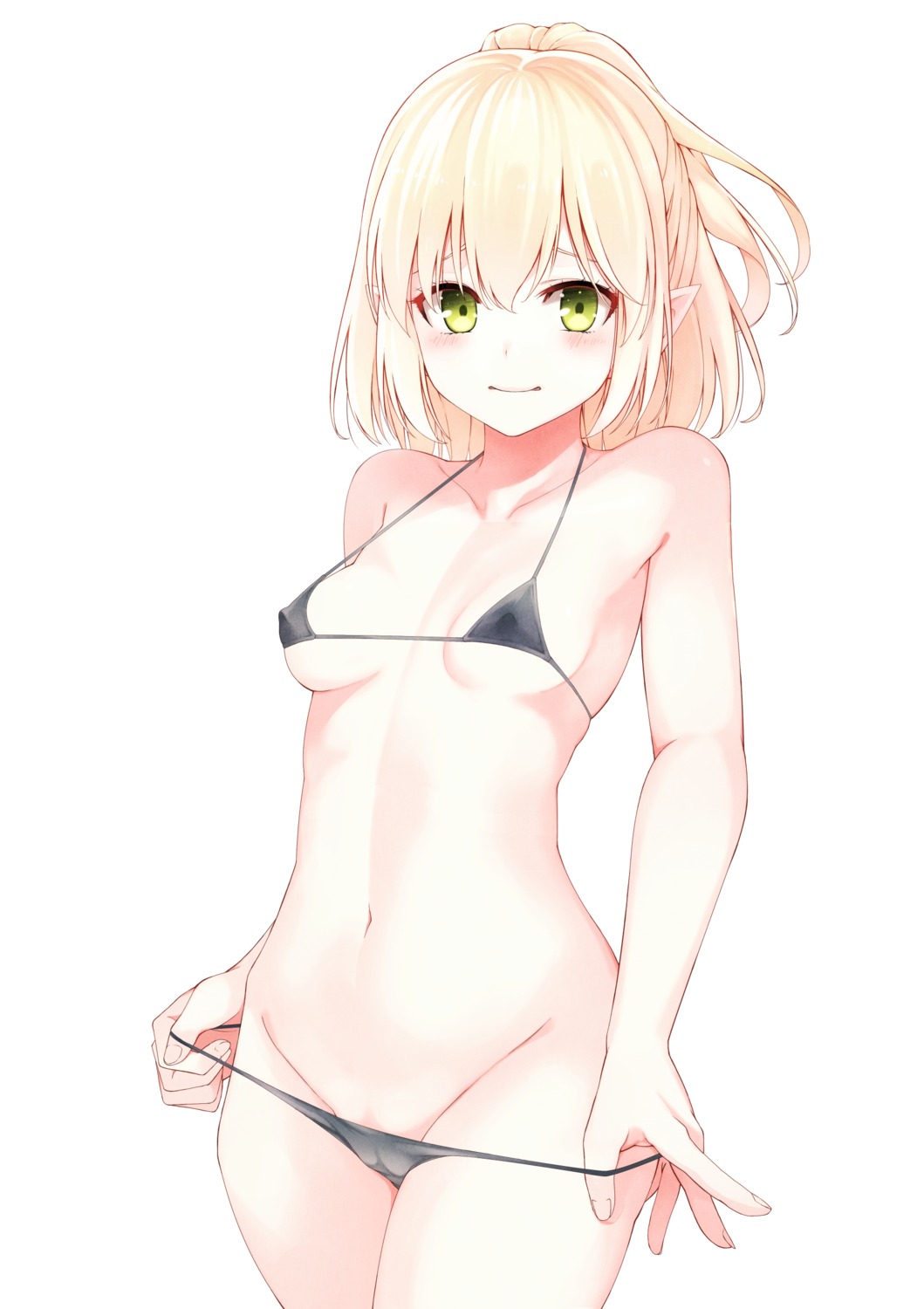 bikini cameltoe erect_nipples mikoma_sanagi mizuhashi_parsee pointy_ears swimsuits touhou undressing