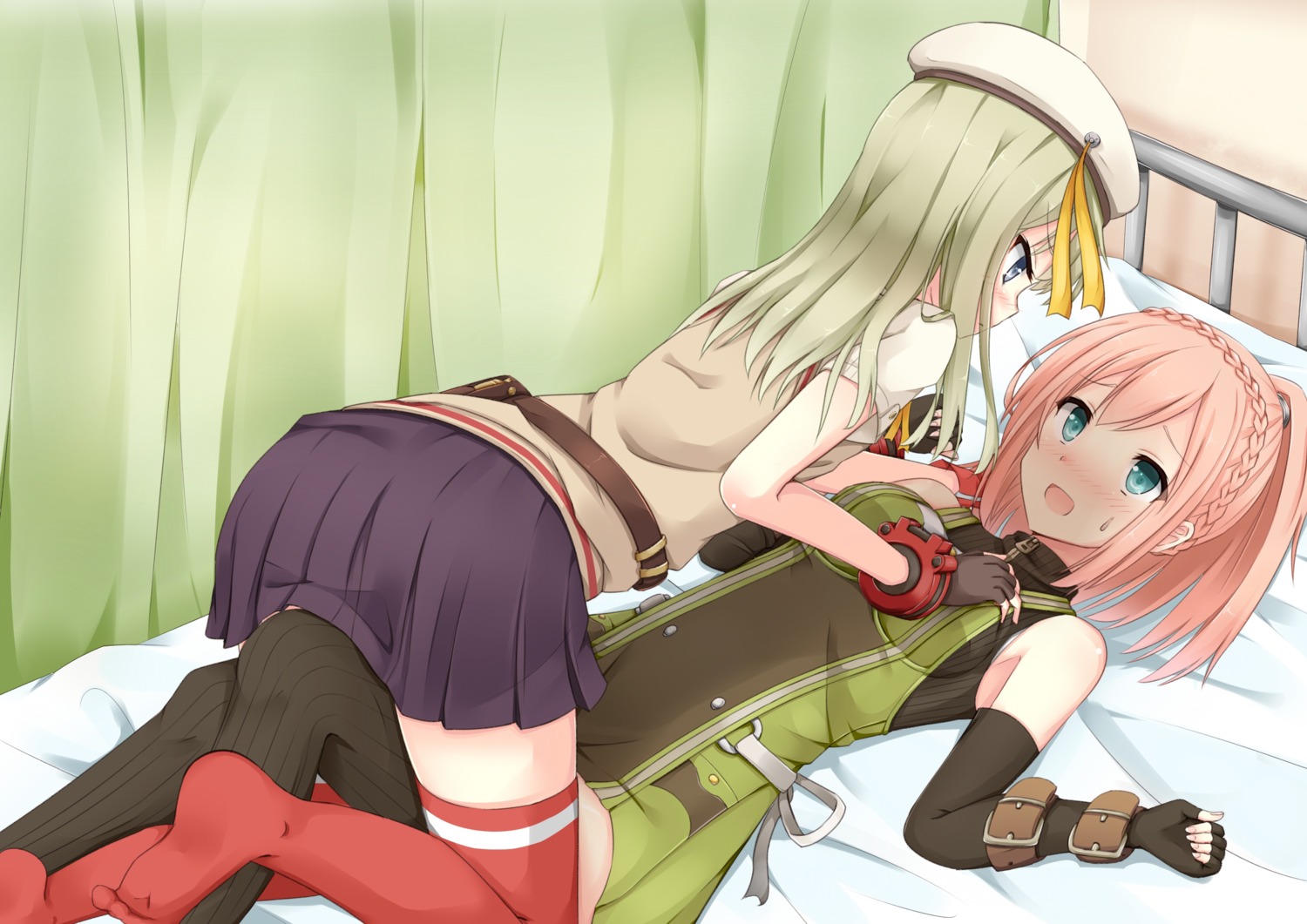 breast_grab daiba_kanon erina_der_vogelweid god_eater_2 thighhighs tsuchikure yuri