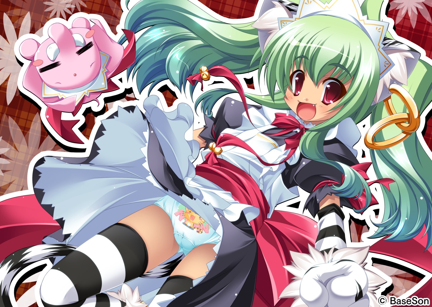 animal_ears baseson cameltoe koihime_musou kuwada_yuuki loli maid moukaku nekomimi pantsu tail thighhighs