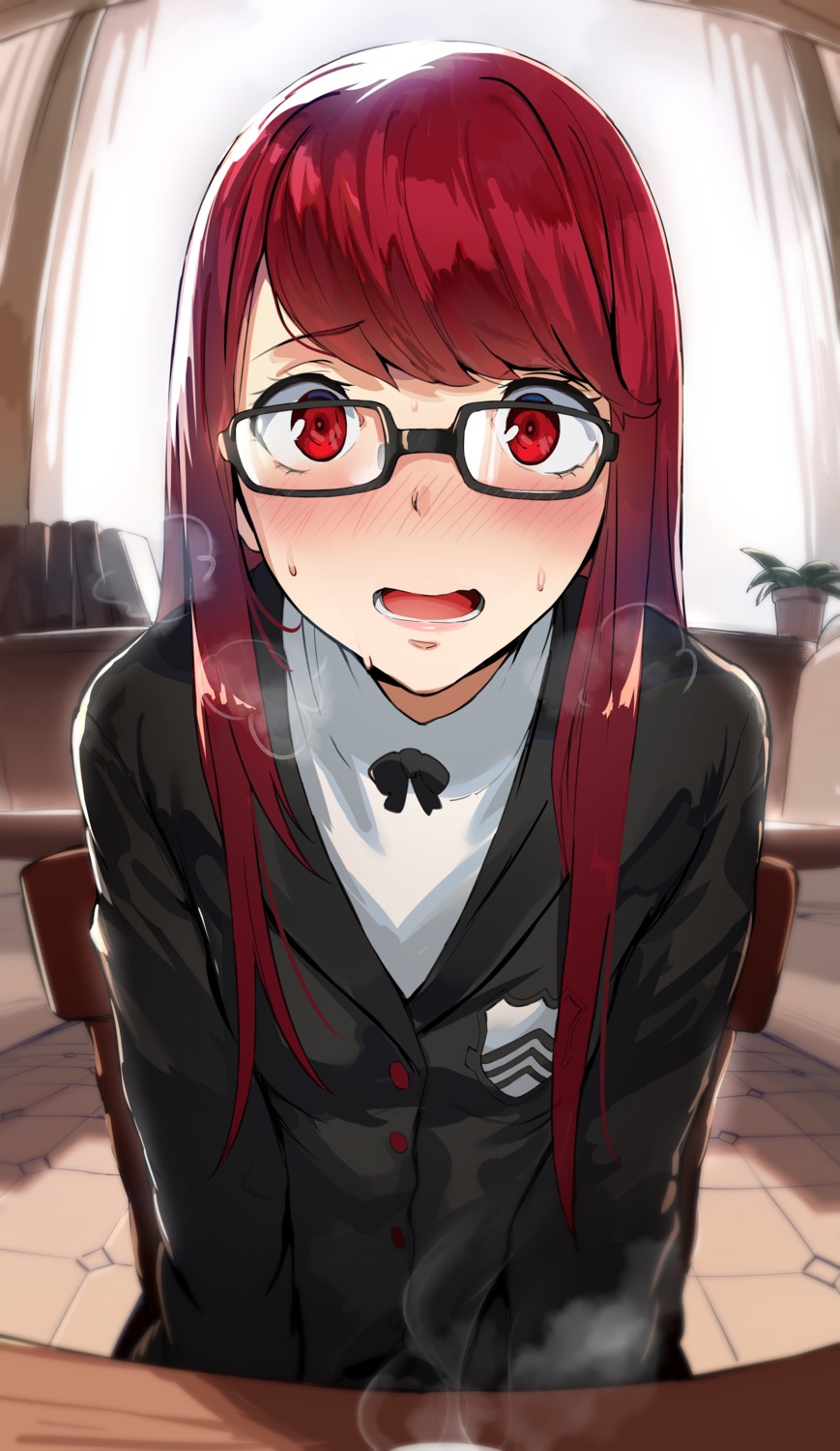 hews megane persona_5 seifuku yoshizawa_kasumi