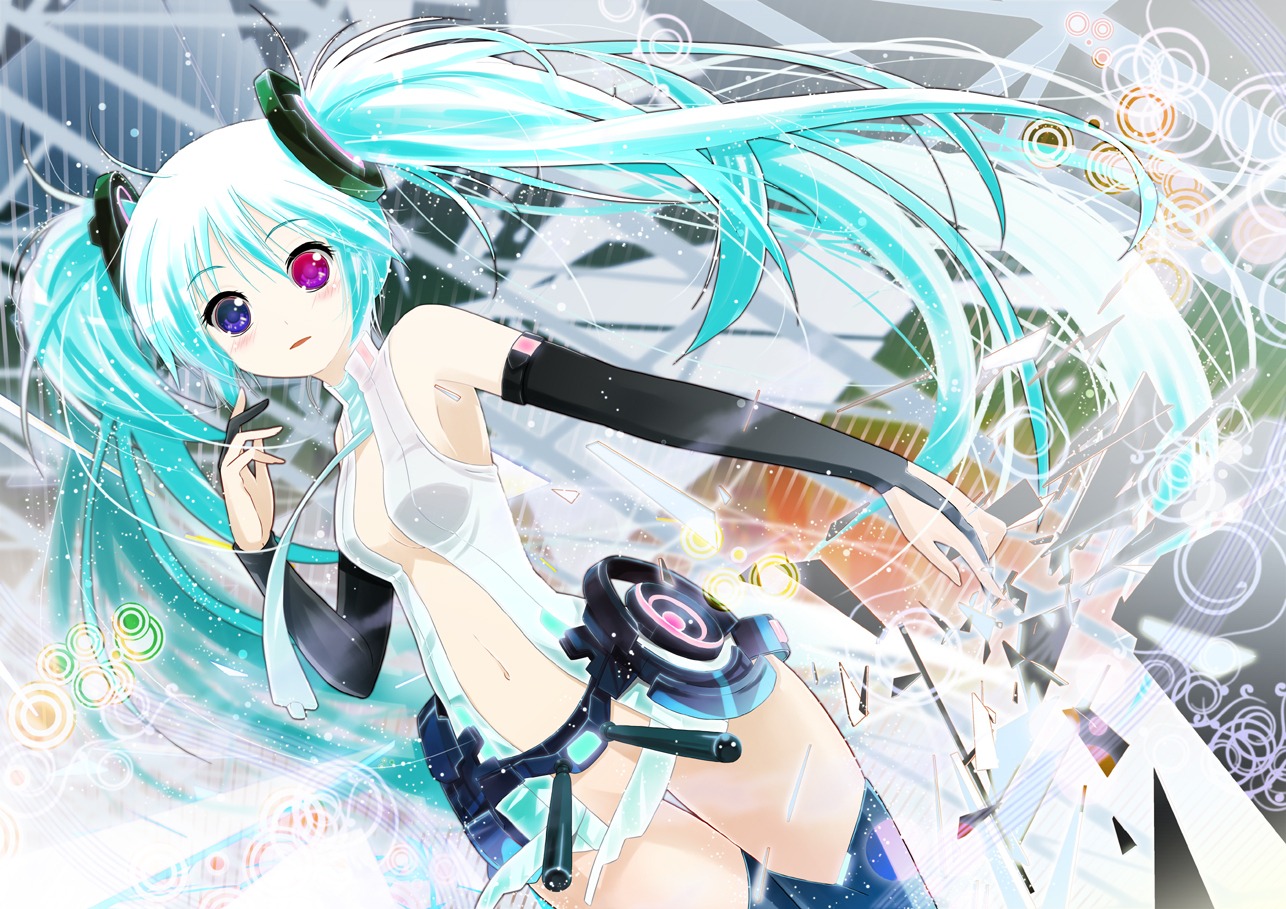 hatsune_miku heterochromia miku_append porurin vocaloid vocaloid_append