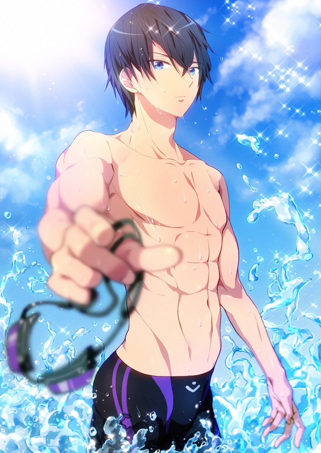 free! male nanase_haruka pom_(yamakisuzume) swimsuits topless