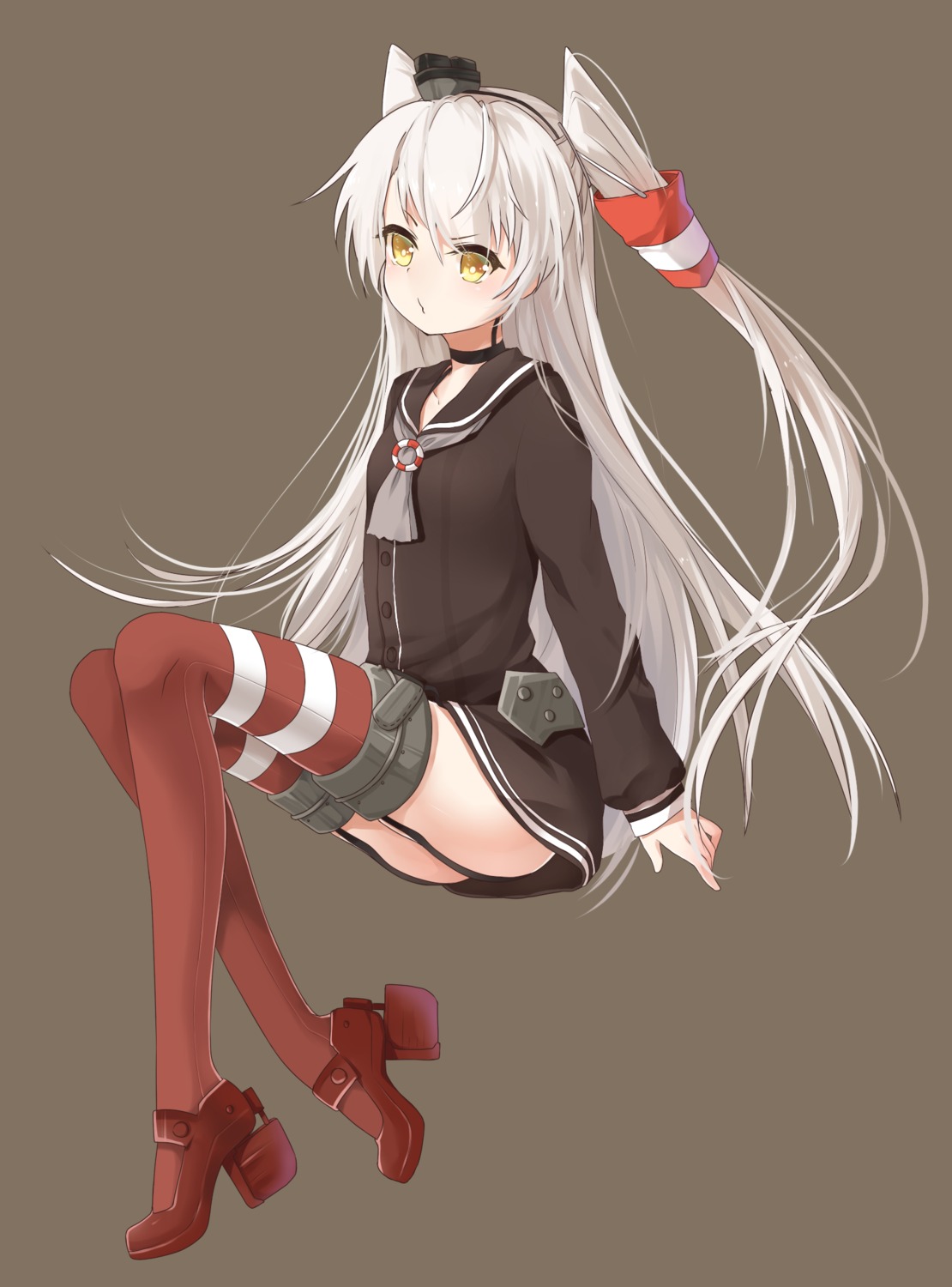 amatsukaze_(kancolle) kantai_collection poppy_(artist) stockings thighhighs