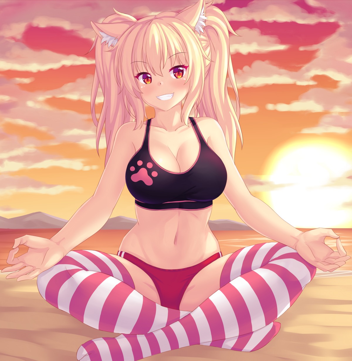 animal_ears buruma cleavage fast-runner-2024 gym_uniform thighhighs tiffy