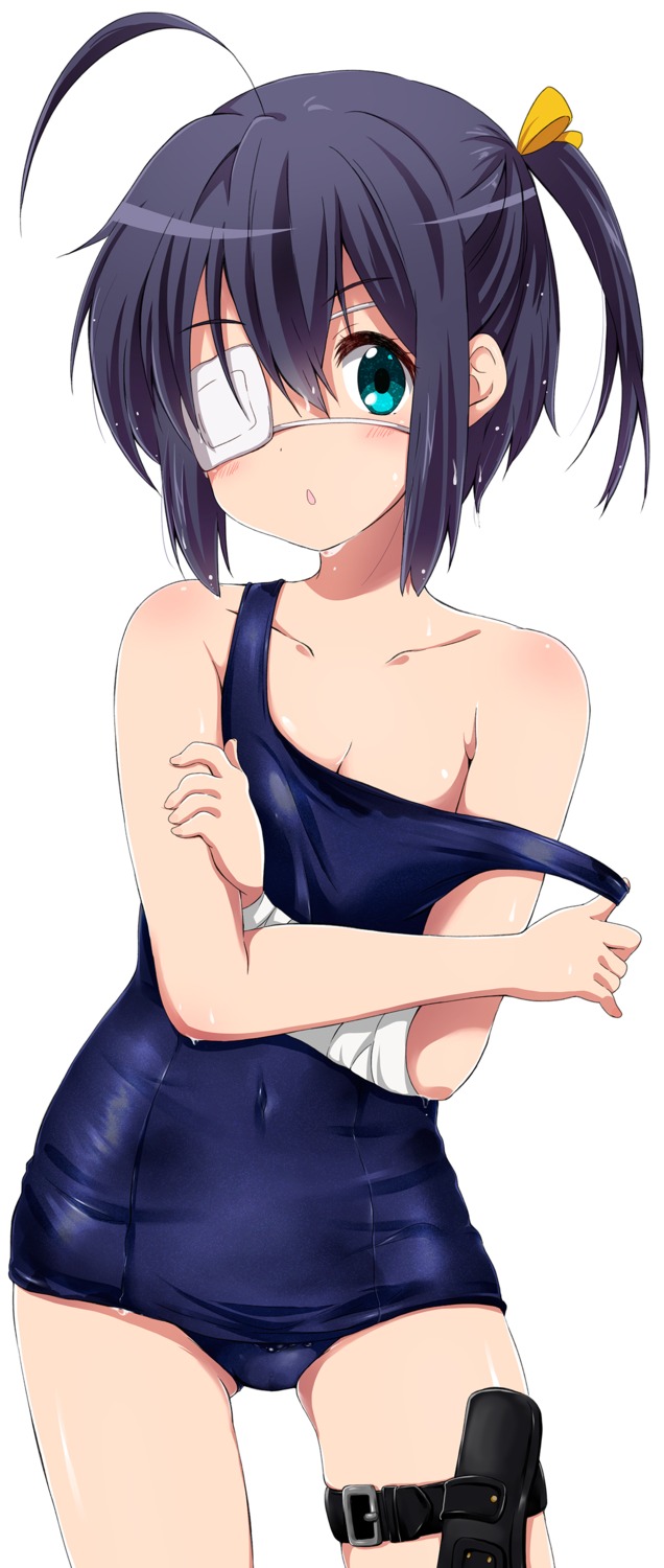 chuunibyou_demo_koi_ga_shitai! cleavage eyepatch ragho_no_erika school_swimsuit swimsuits takanashi_rikka