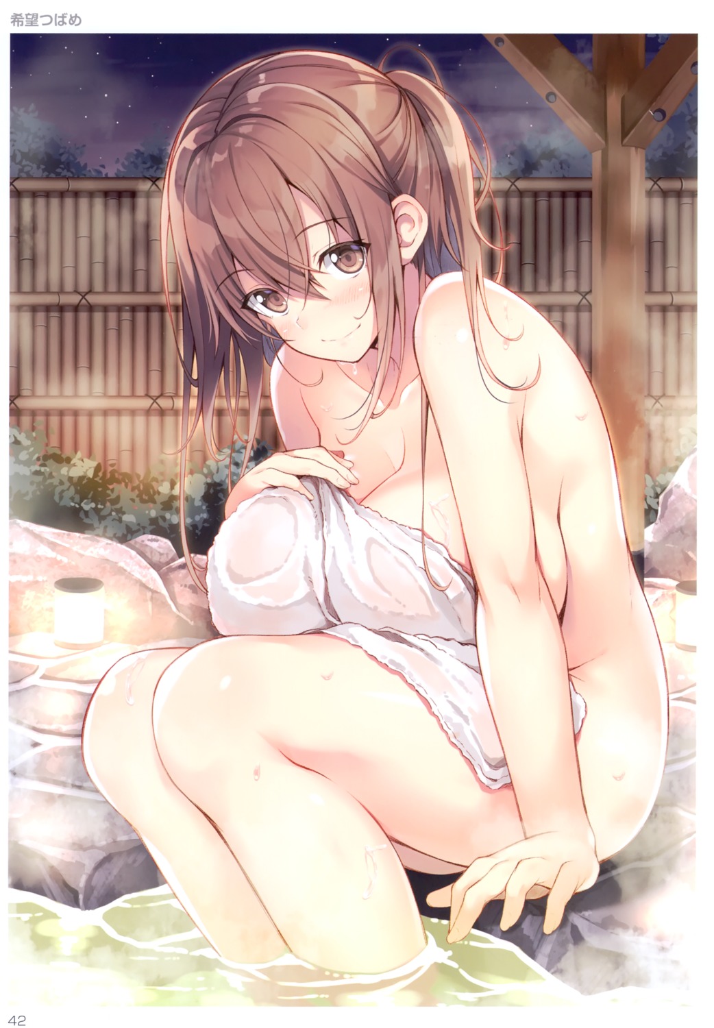 breast_hold naked nozomi_tsubame onsen toranoana towel wet