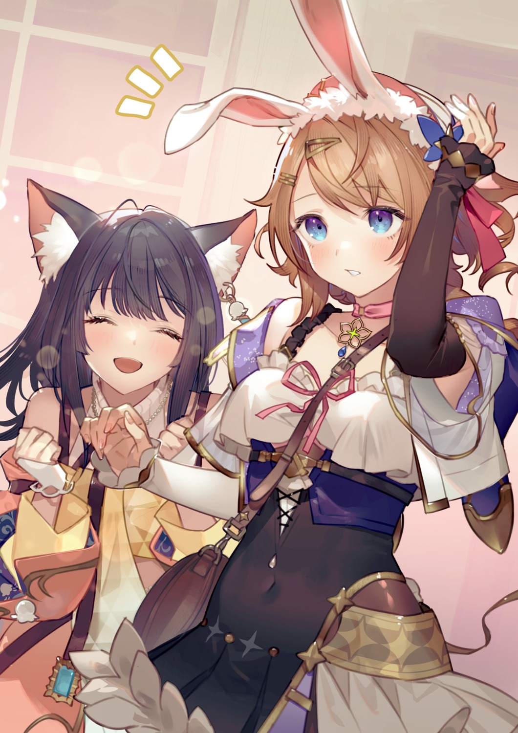 animal_ears atelier atelier_resleriana bunny_ears dress izana_kokoschka koei_tecmo nekomimi resna_sternenlicht see_through umiu_geso