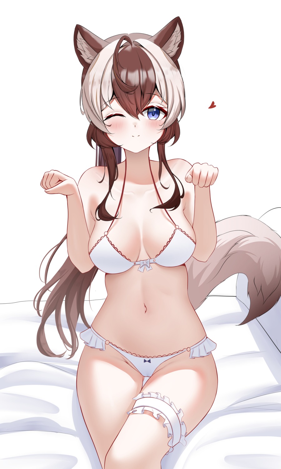 animal_ears bra cameltoe garter knosdeba pantsu tail