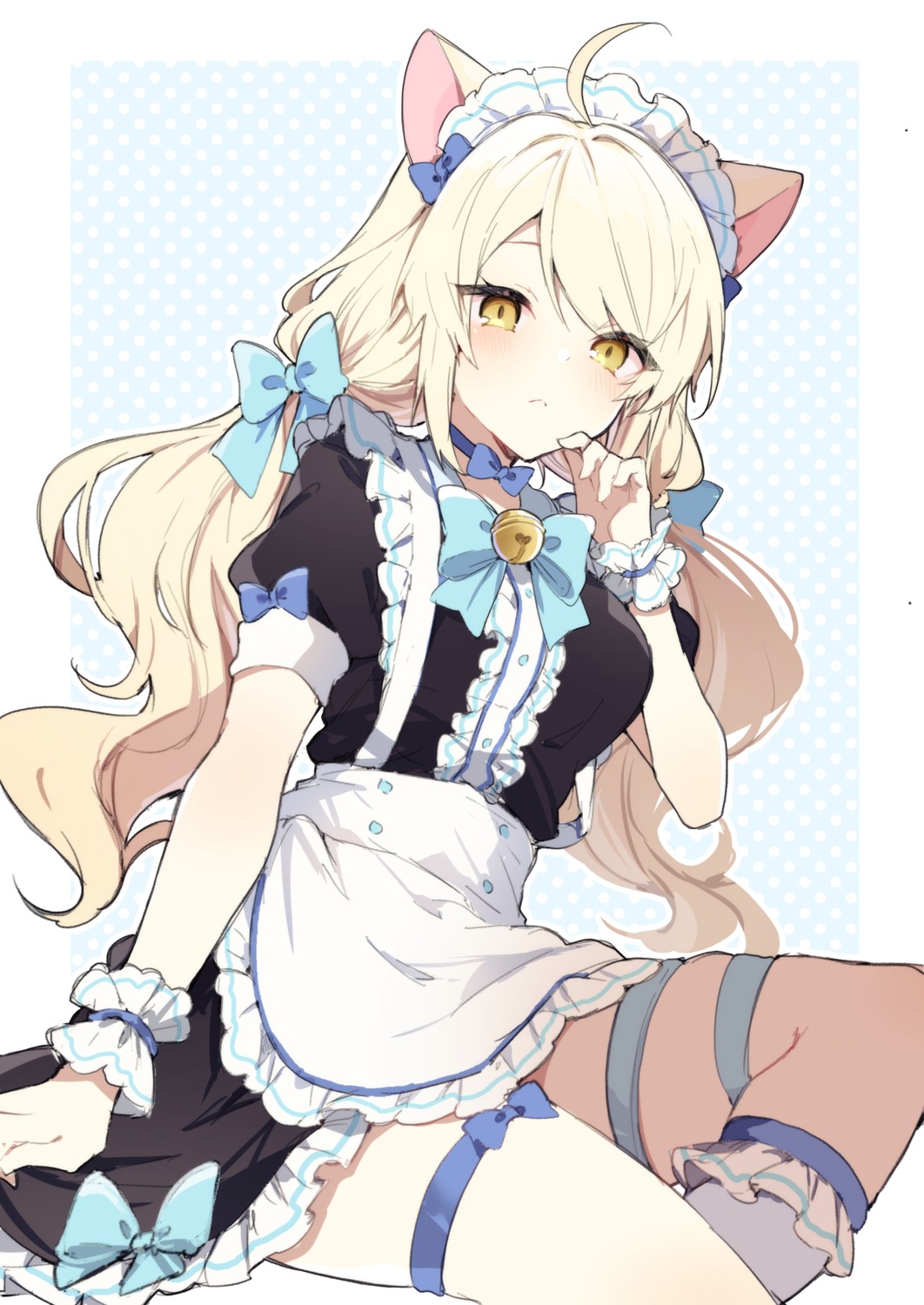 animal_ears cream_(kkyuang) garter ikeuchi_tanuma maid nekomimi waitress