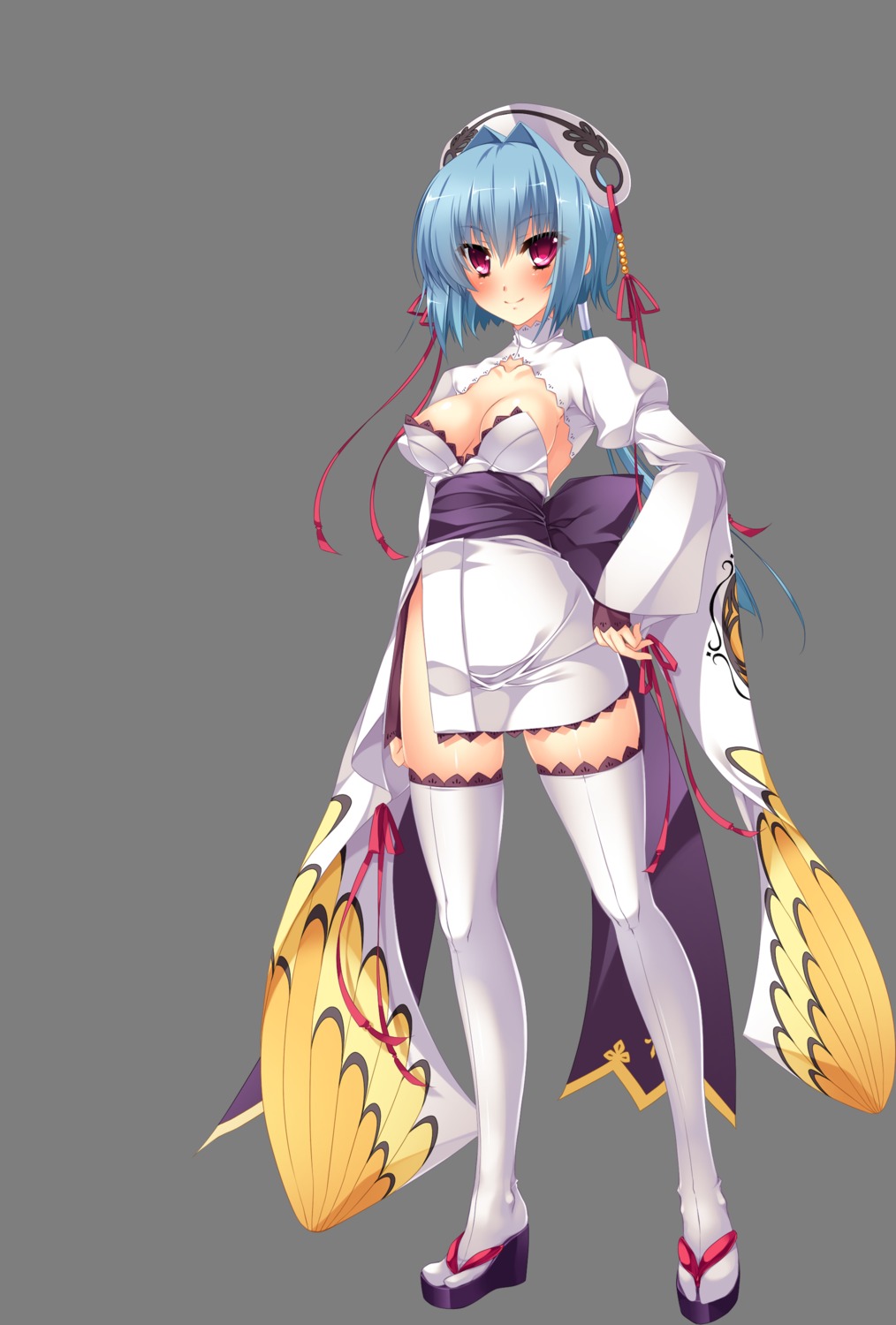 baseson chouun cleavage heels koihime_musou no_bra nopan tagme thighhighs transparent_png