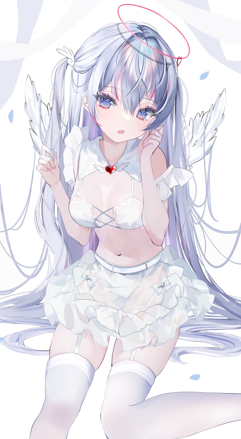 angel bra moemoepiano see_through stockings thighhighs wings