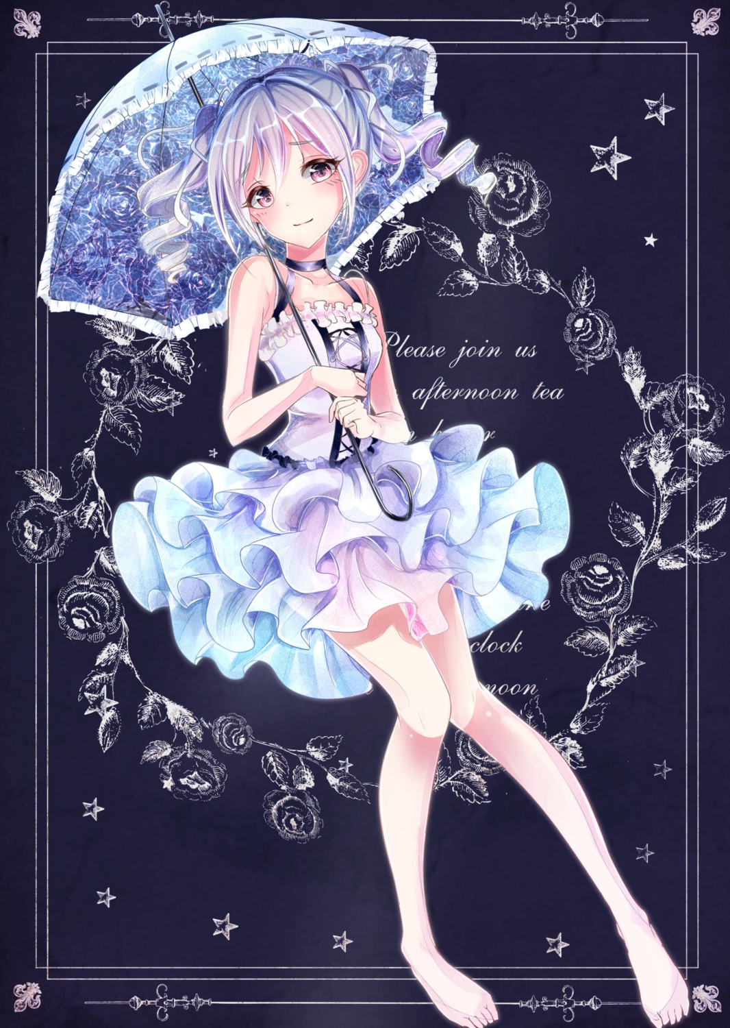 dress kanzaki_ranko kazuko_(pixiv13581460) the_idolm@ster the_idolm@ster_cinderella_girls umbrella