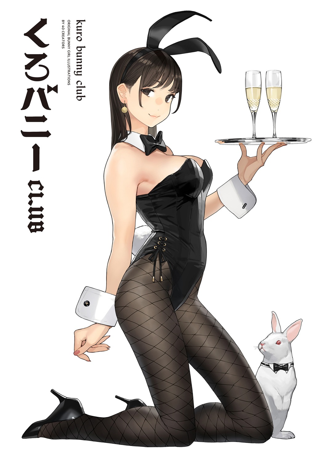 animal_ears bunny_ears bunny_girl fishnets heels no_bra pantyhose tail yom