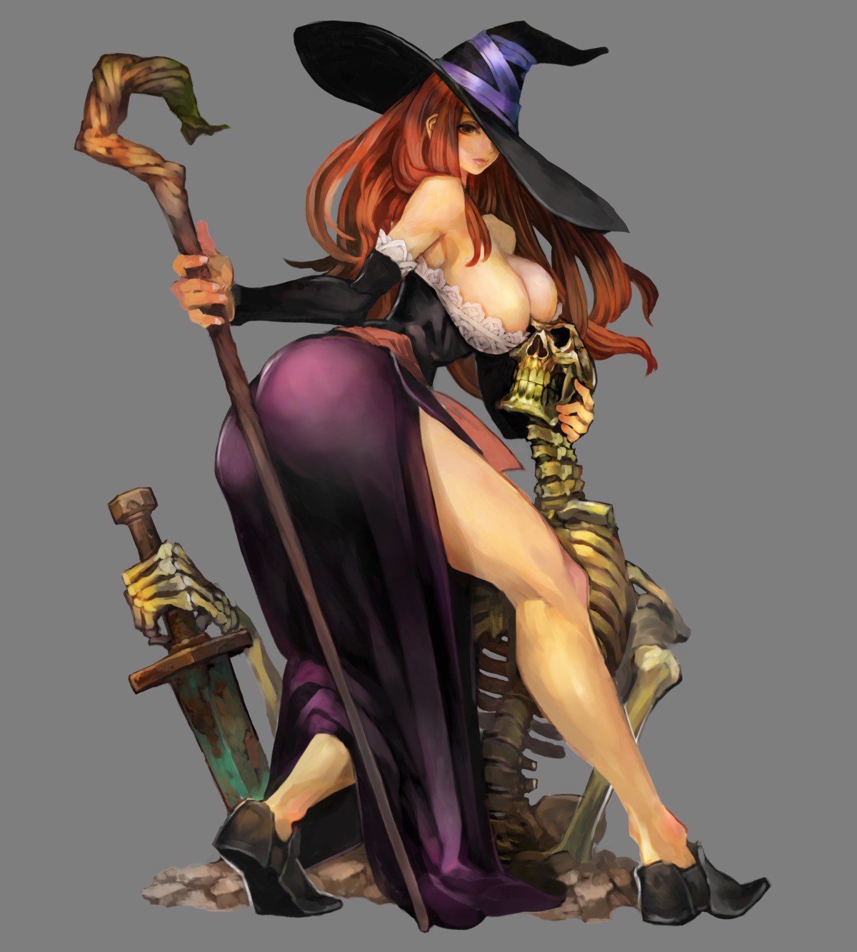 cleavage dragon's_crown sorceress tagme transparent_png witch