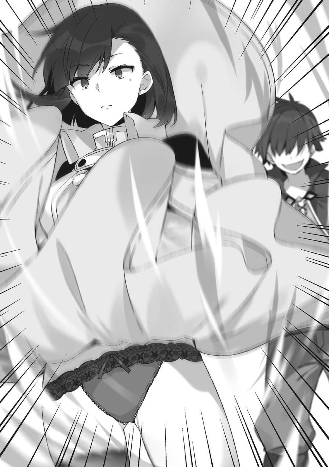 kono_subarashii_sekai_ni_shukufuku_wo! mishima_kurone monochrome pantsu skirt_lift