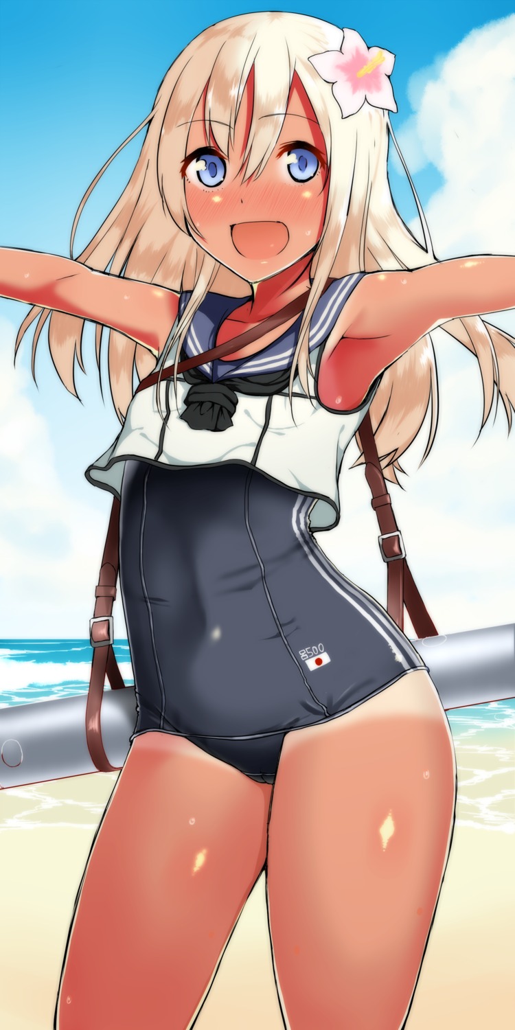 amano_don cameltoe kantai_collection ro-500 school_swimsuit seifuku swimsuits tan_lines