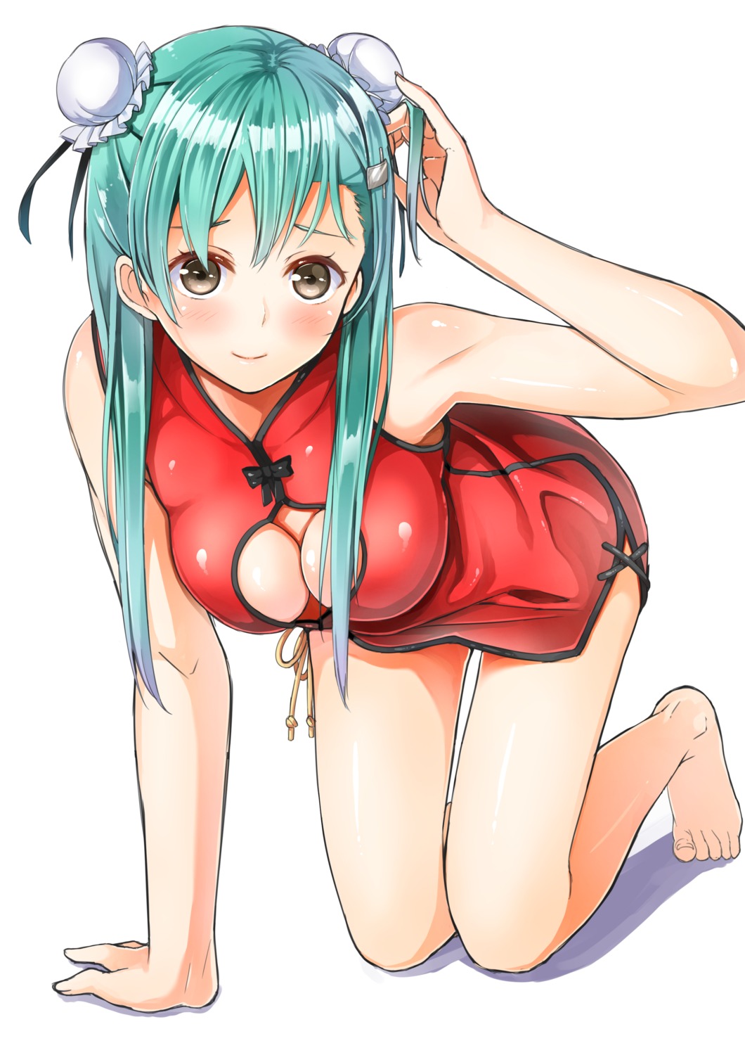 byte_(allbyte) chinadress cleavage kantai_collection no_bra suzuya_(kancolle)