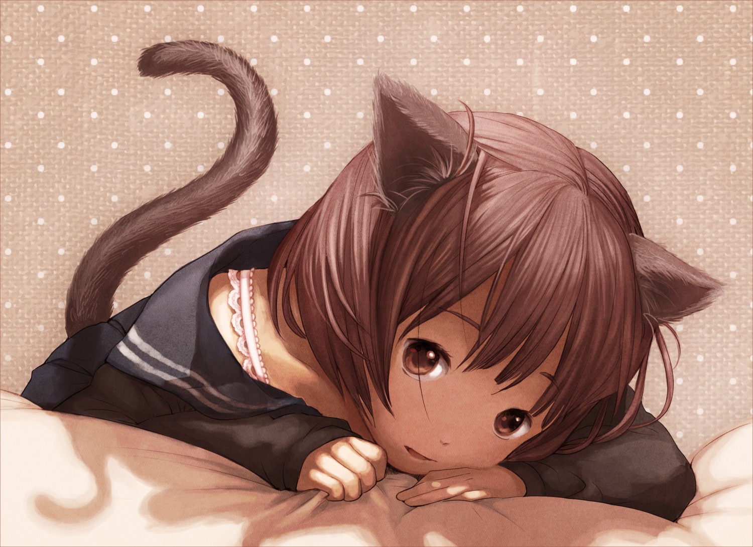 animal_ears bra nekomimi tail yuu_(plasm)