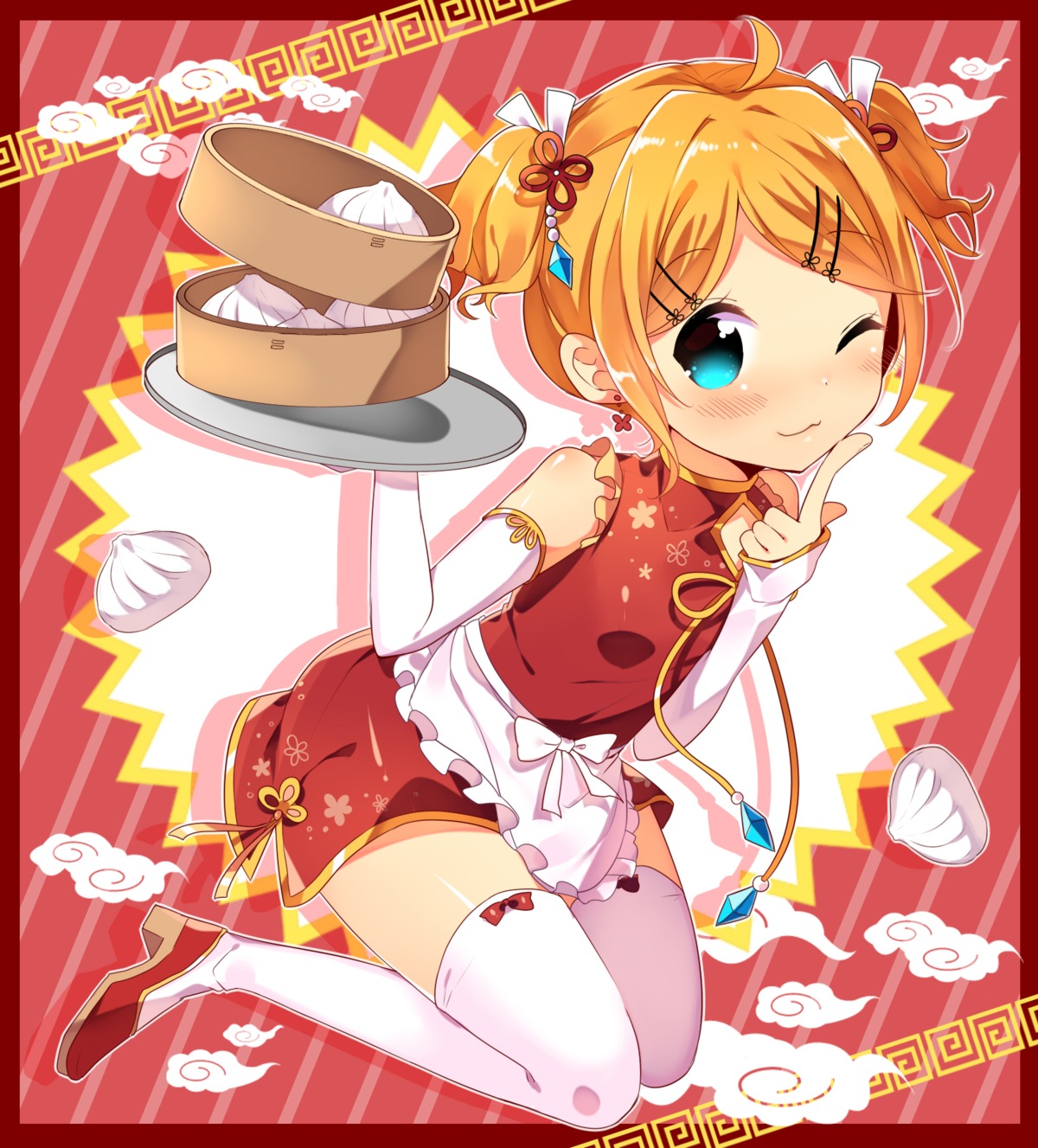 chinadress heels ikari kagamine_rin thighhighs vocaloid