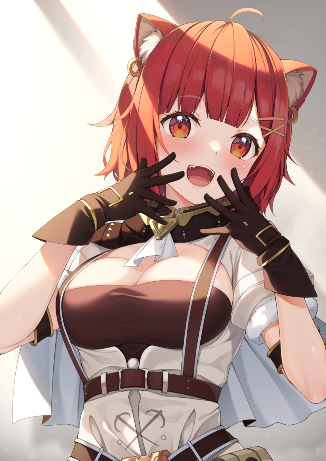 animal_ears cleavage nekomimi nijisanji ratna_petit yuuri_nayuta