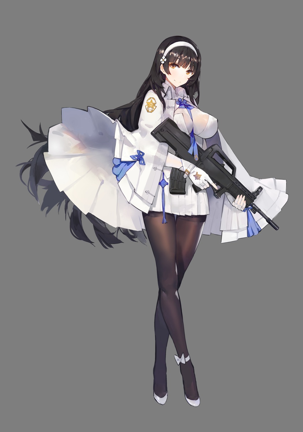 erect_nipples girls_frontline gun kishiyo pantyhose qbz-95_(girls_frontline) see_through transparent_png uniform