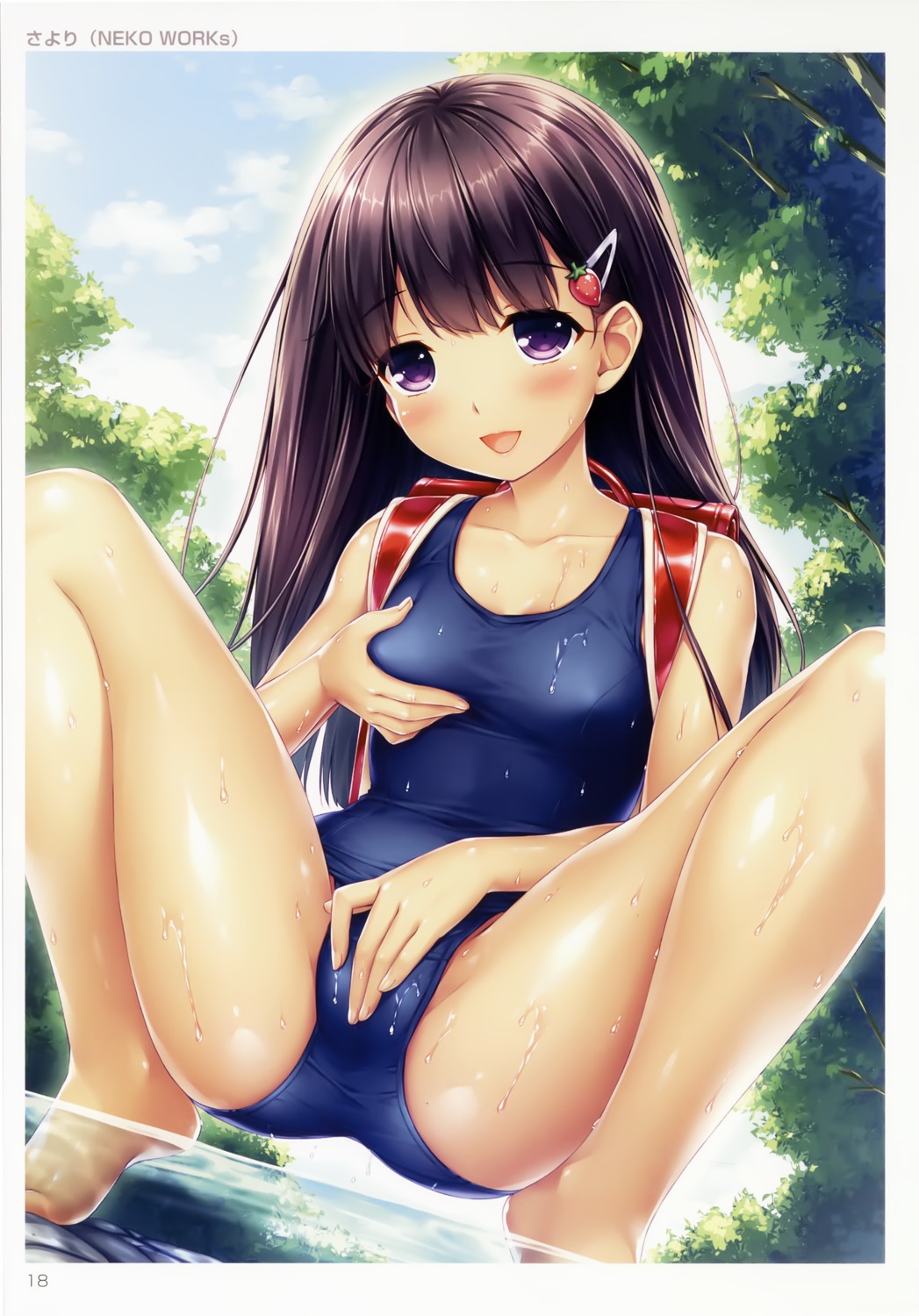 breast_grab cameltoe masturbation sayori school_swimsuit swimsuits toranoana wet