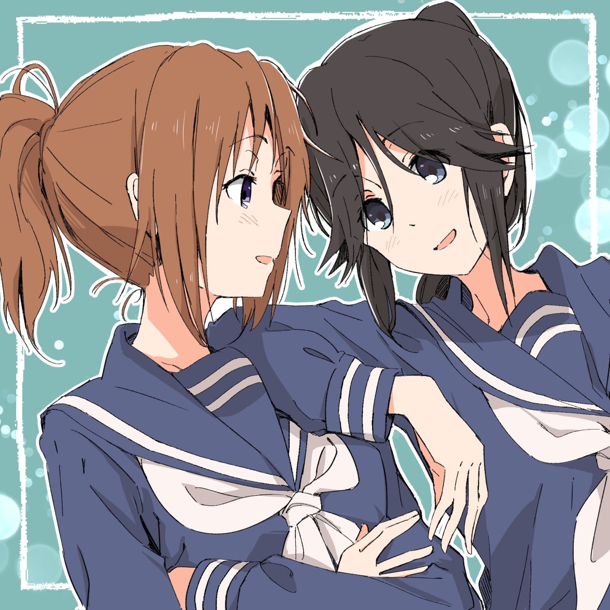 hibike!_euphonium kasaki_nozomi nakagawa_natsuki sawara65 seifuku yuri