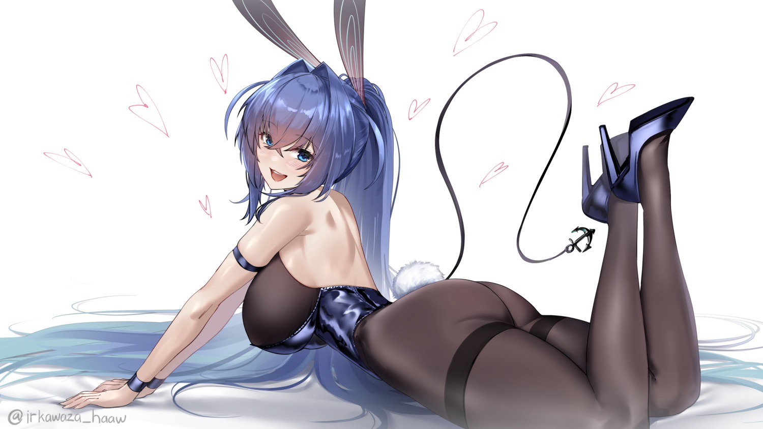 animal_ears azur_lane bunny_ears bunny_girl heels irkawaza new_jersey_(azur_lane) no_bra pantyhose tail wallpaper