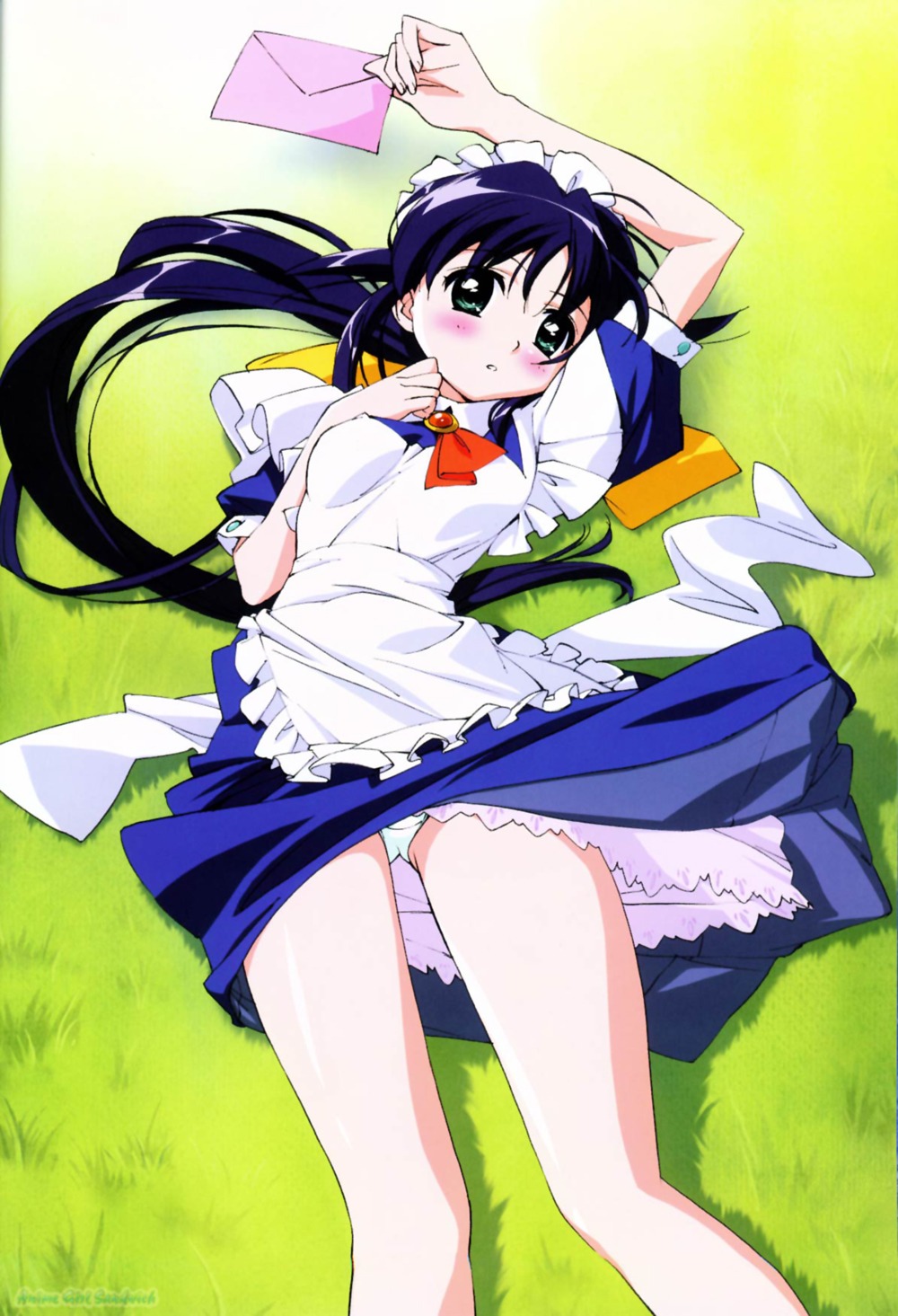 andou_mahoro mahoromatic maid pantsu takamura_kazuhiro watermark