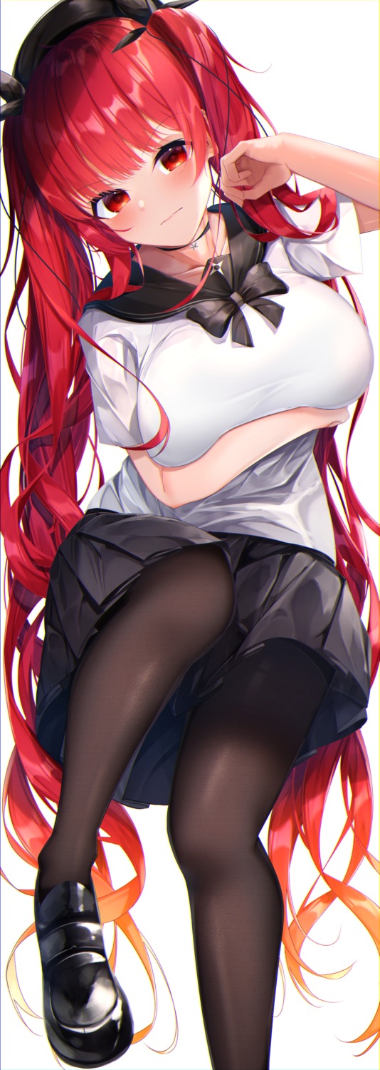 azur_lane honolulu_(azur_lane) pantyhose seifuku skirt_lift suisen-21