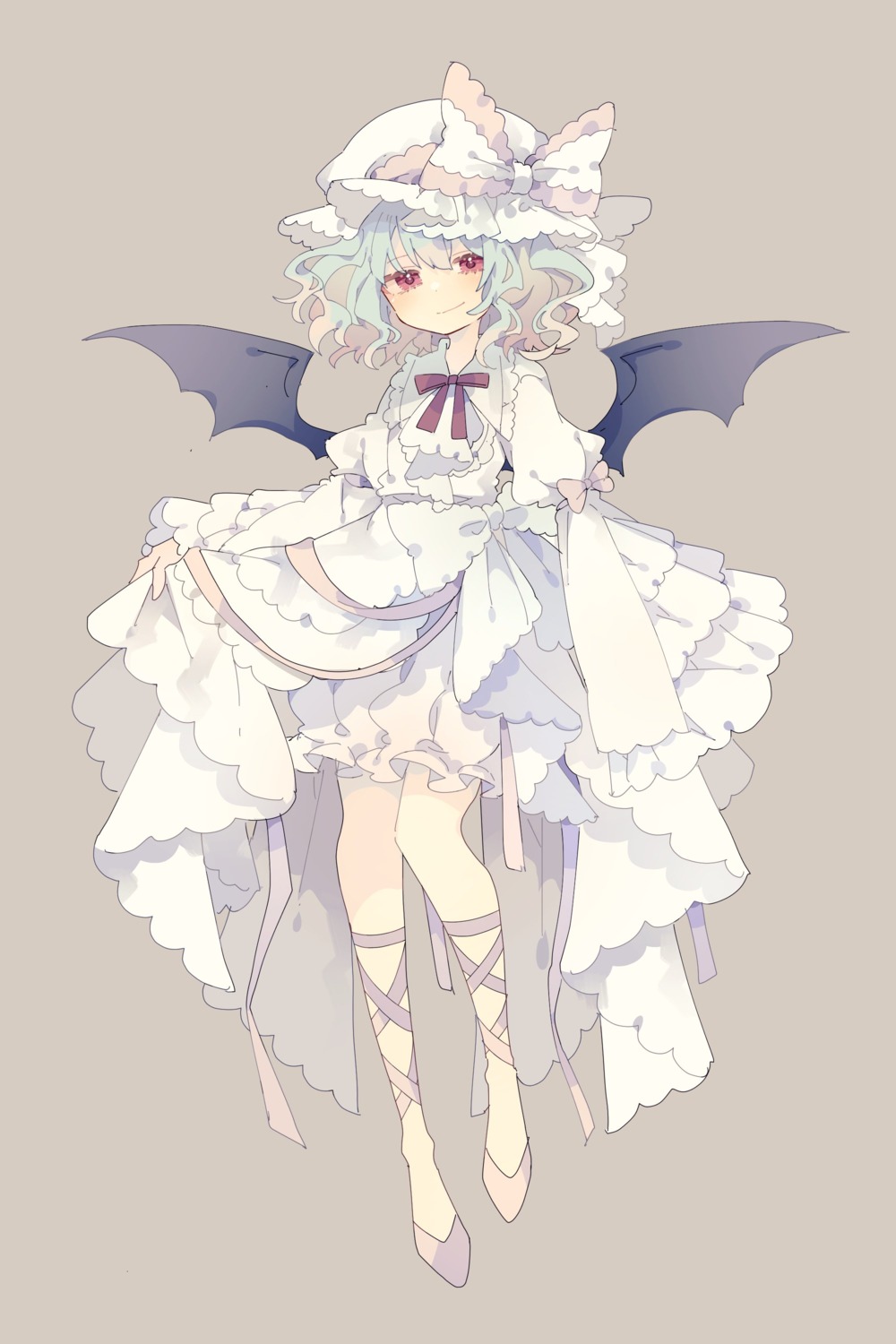 bloomers dress nikorashika remilia_scarlet skirt_lift touhou wings