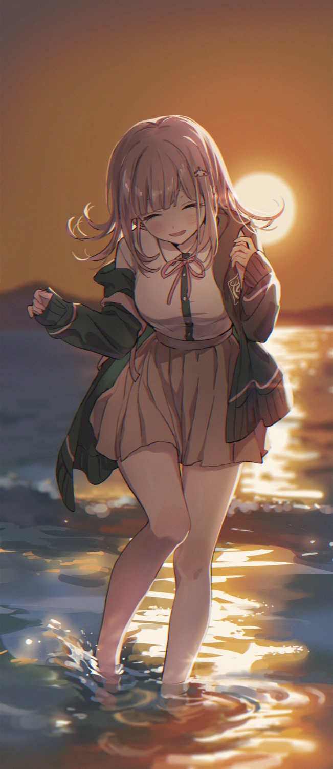 dangan-ronpa io_(sinking=carousel) nanami_chiaki seifuku wet