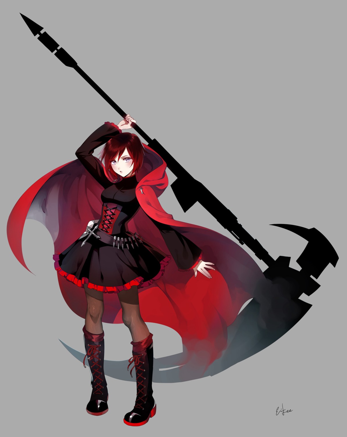 einlee pantyhose ruby_rose rwby weapon