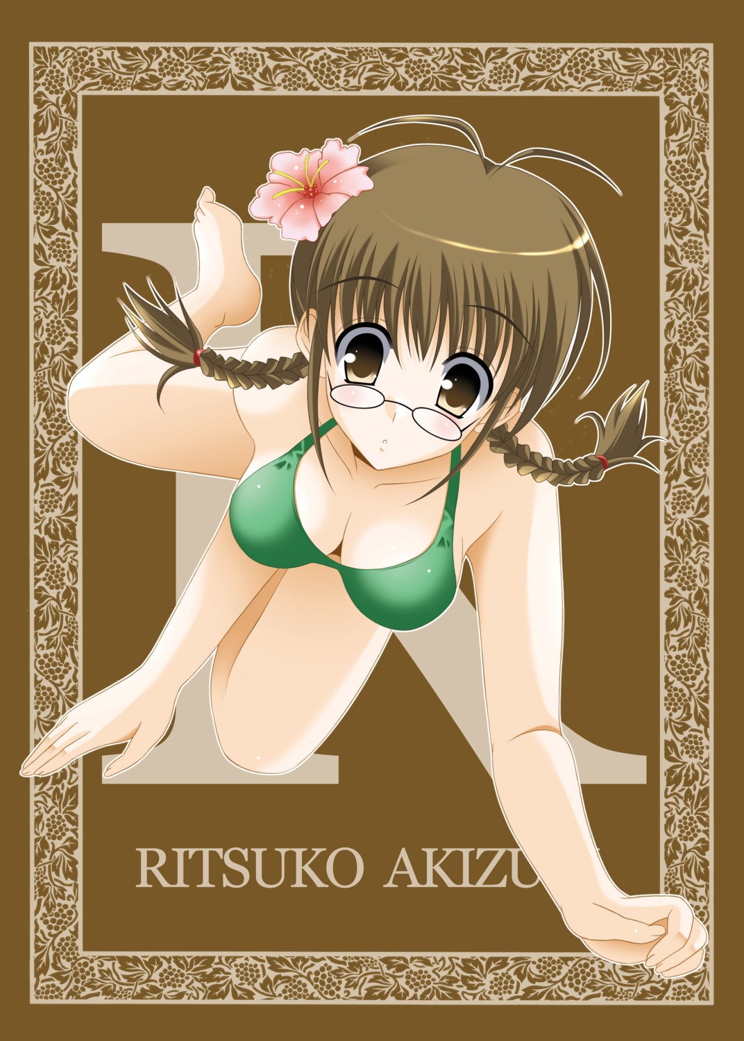 akizuki_ritsuko bikini cleavage megane oda_kenichi swimsuits the_idolm@ster