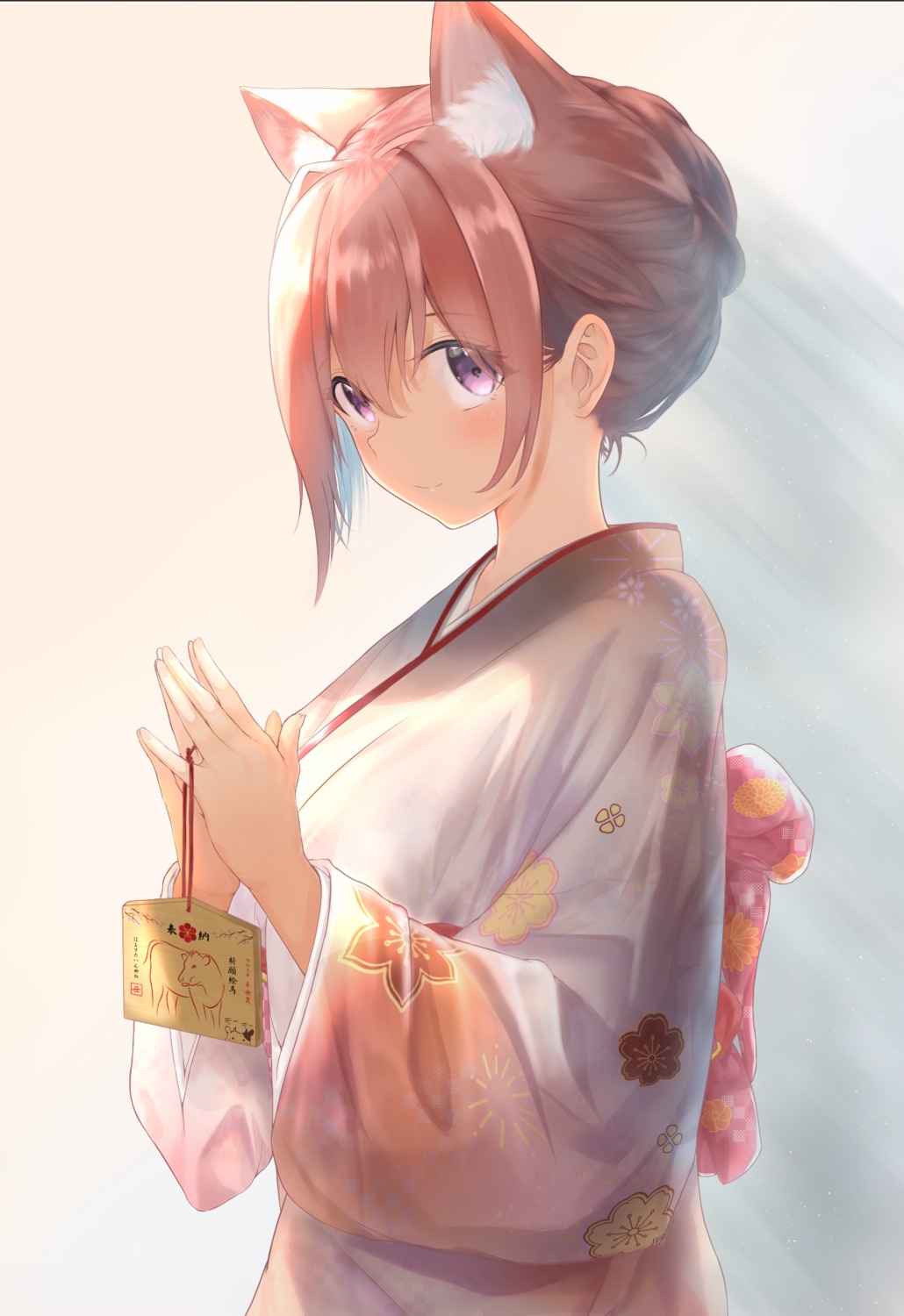 animal_ears kimono moubokobokodayo nekomimi